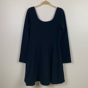 EXPRESS Black Long Sleeve Flare Dress